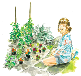 Picture of girl in garden